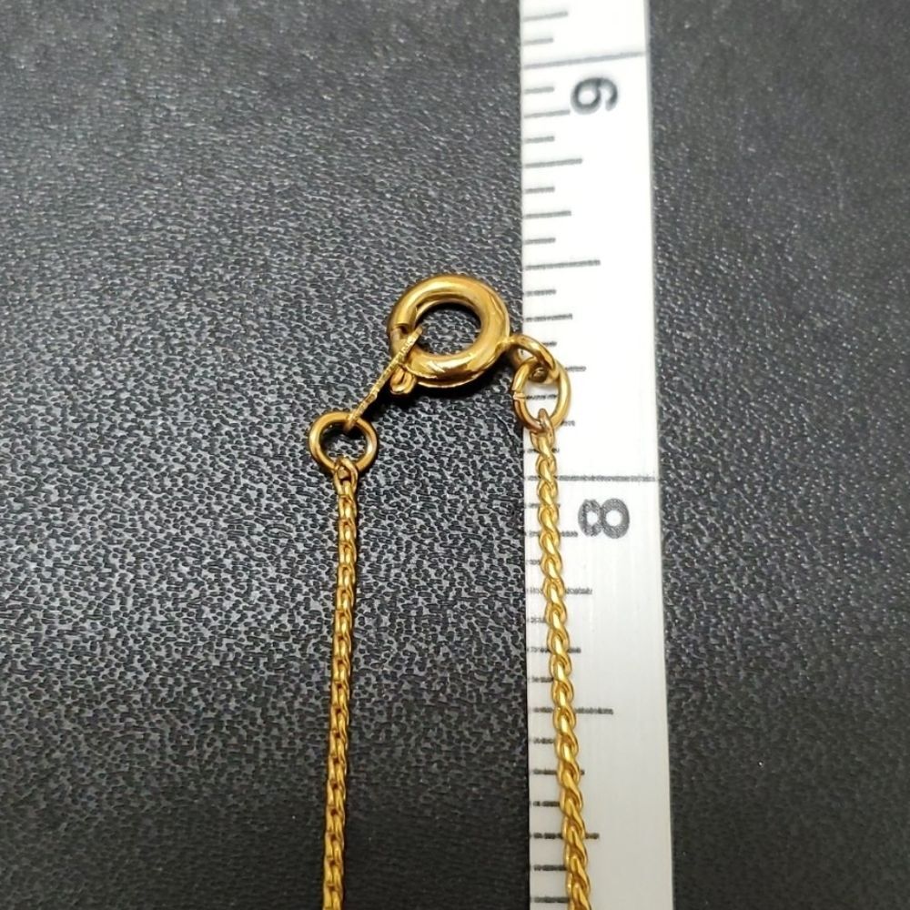 Gold tone dainty bead necklace 17" - Picture 8 of 10